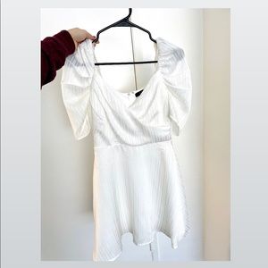 White Satin Skater Dress